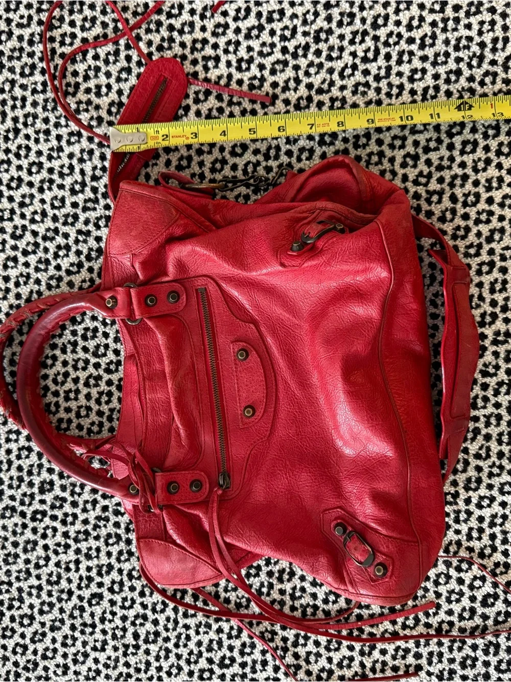 Authentic Balenciaga Red City Bag - Picture 5 of 9